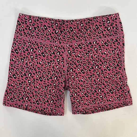 IAB Athletic Shorts Women’s Leopard Sz Large Pink Black Athleisure - Picture 1 of 8